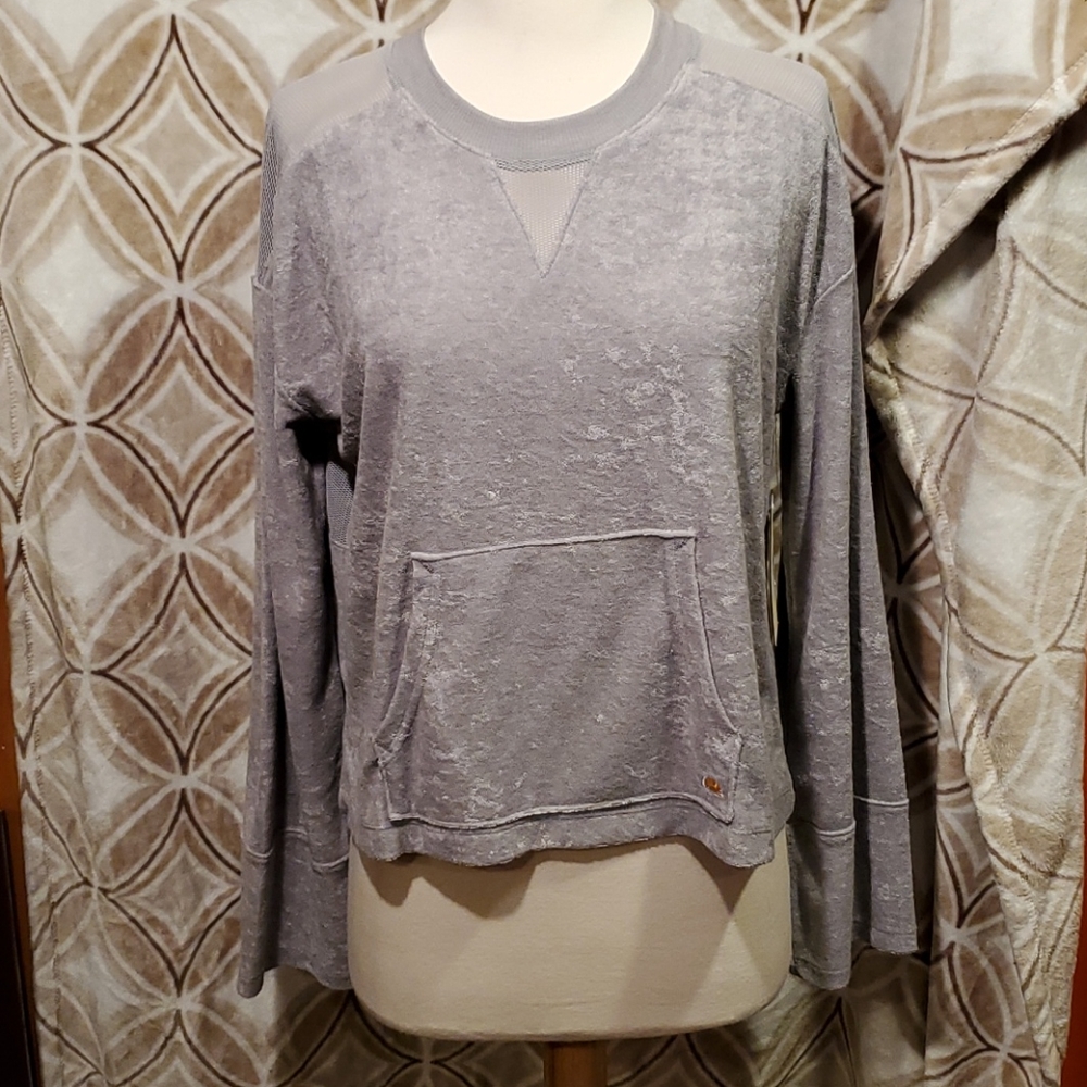 NWT C&C California Gray Velour Sweatshirt Medium